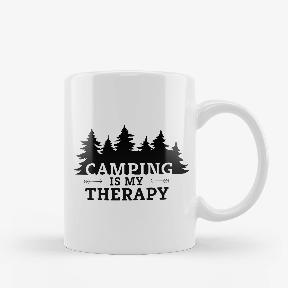 "Camping is my Therapy" Tasse