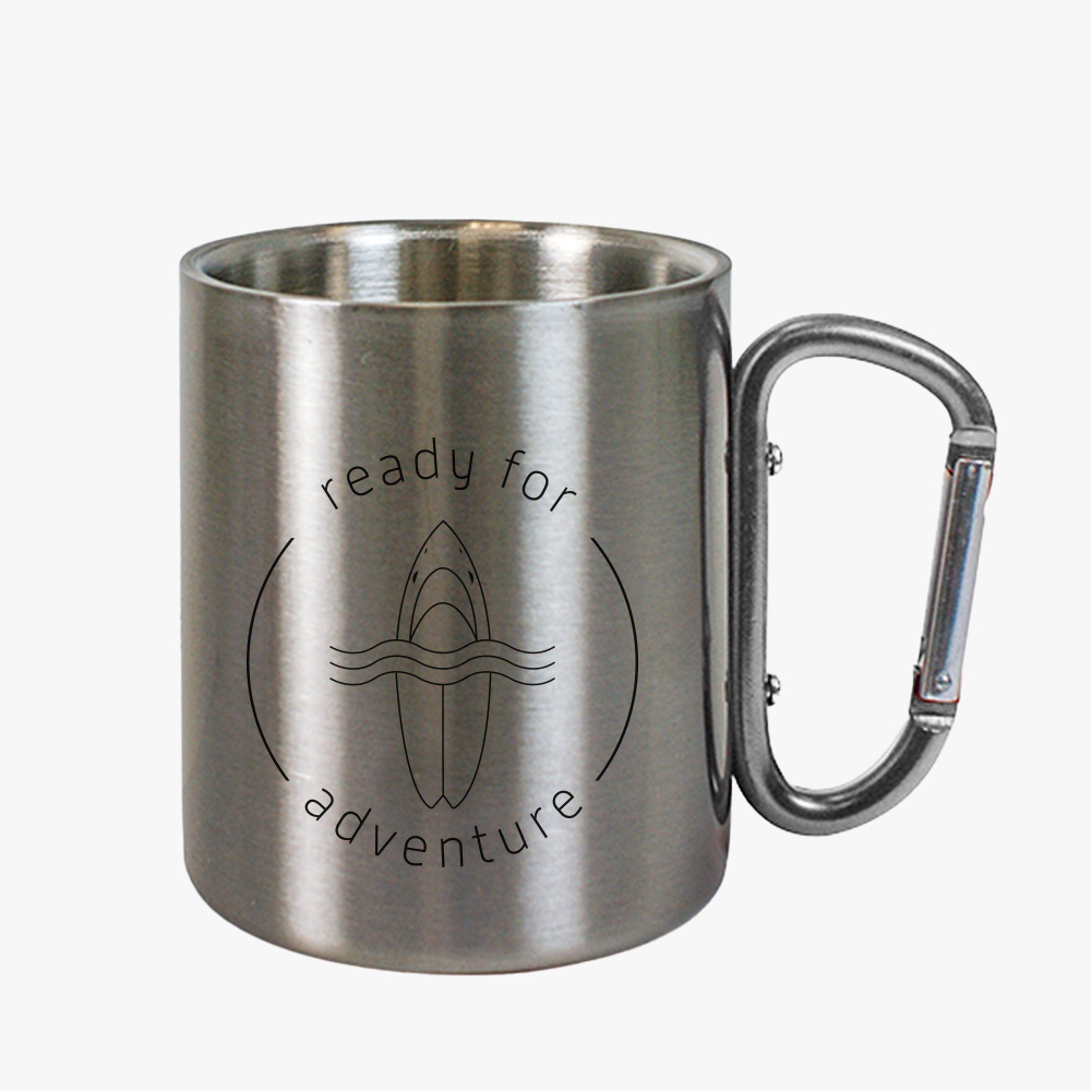 "Ready For Adventure" Karabiner Tasse